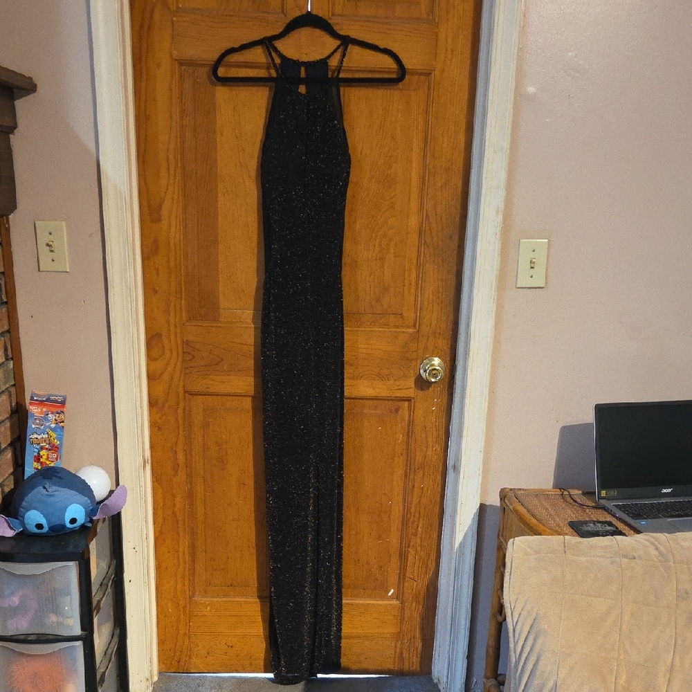 Chic Black Halter Maxi Dress